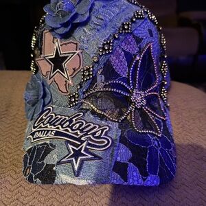 Embellished Blue Denim Cap